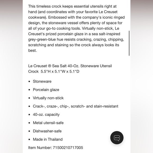 Le Cruset - Signature Utensil Crock in Sea Salt - Picture 8 of 9